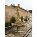 Yellow Marble Pedestal Fountain (FTN-A263)